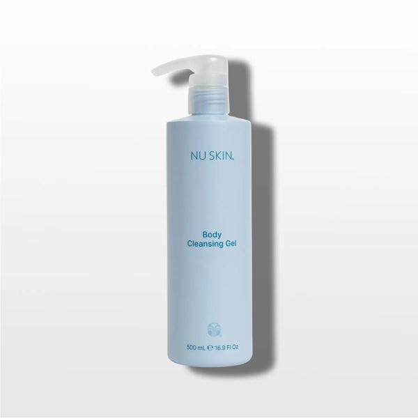 Frontal del envase de Nu Skin Body Cleansing Gel — vista del gel limpiador corporal