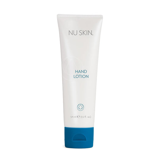 Produktfotografie. Front: NuSkin Hand Lotion Tube (125ml).